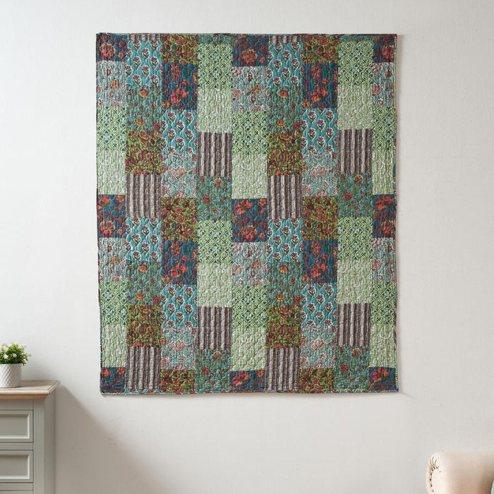 Greenland Home Fashions Jasmin Luxurious Ultra Soft Cotton Throw Blanket Jade 50" x 60"