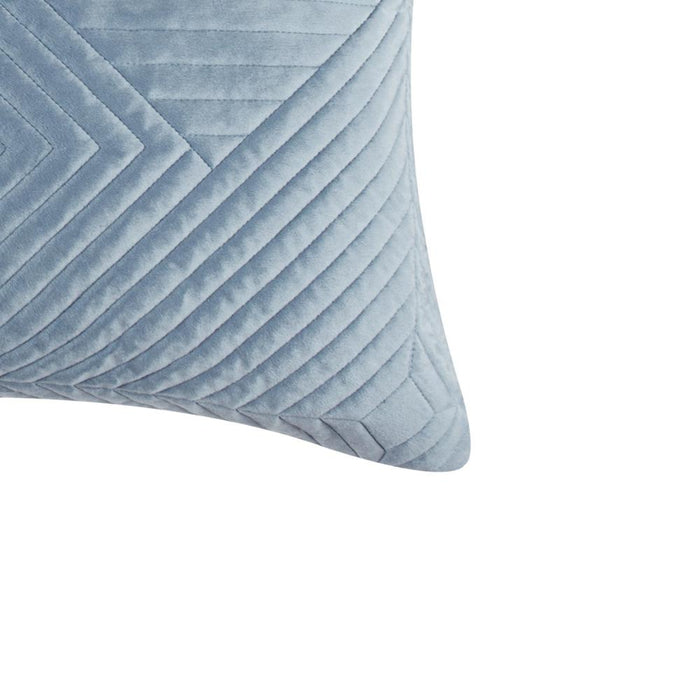 Greenland Home Fashions Riviera Dutch Velvet Luxurious Modern Ultimate Comfort Soft Plush Look Sham Spa Blue