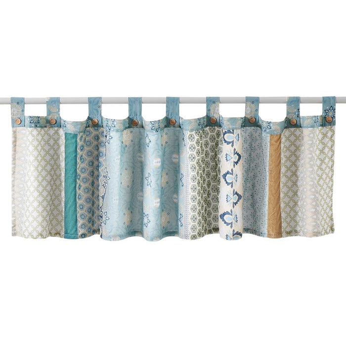 Greenland Home Fashions Thalia Stylized Florals and Geometric Prints Bohemian Ultimate Comfort Valance 84"x21" Blue