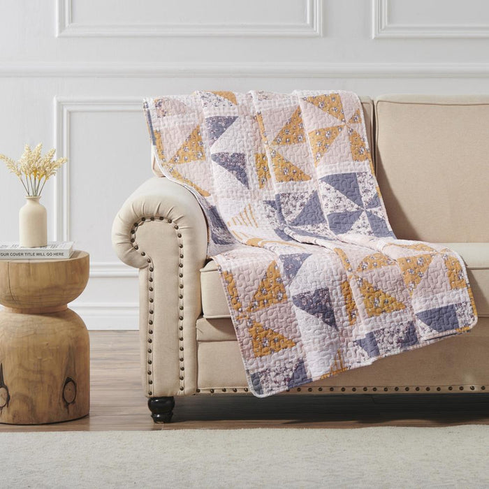 Greenland Home Fashions Pinwheel & Posey Ultra Soft Lightweight Throw Blanket 50" x 60" Peach