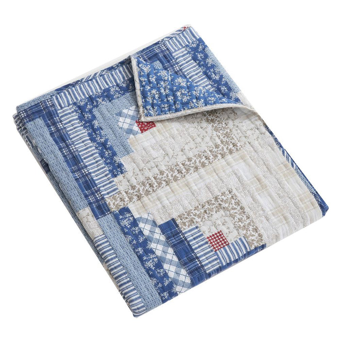 Greenland Home Fashions Reversible Rustic Log Cottage Cabin Design Microfiber Back Premium Cotton Face Throw 50" x 60" Calico