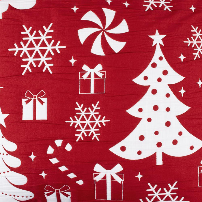 Greenland Home Fashions Peppermint Party Jacquard Woven Festive Christmas Pattern Decorative Pillow Sham Red