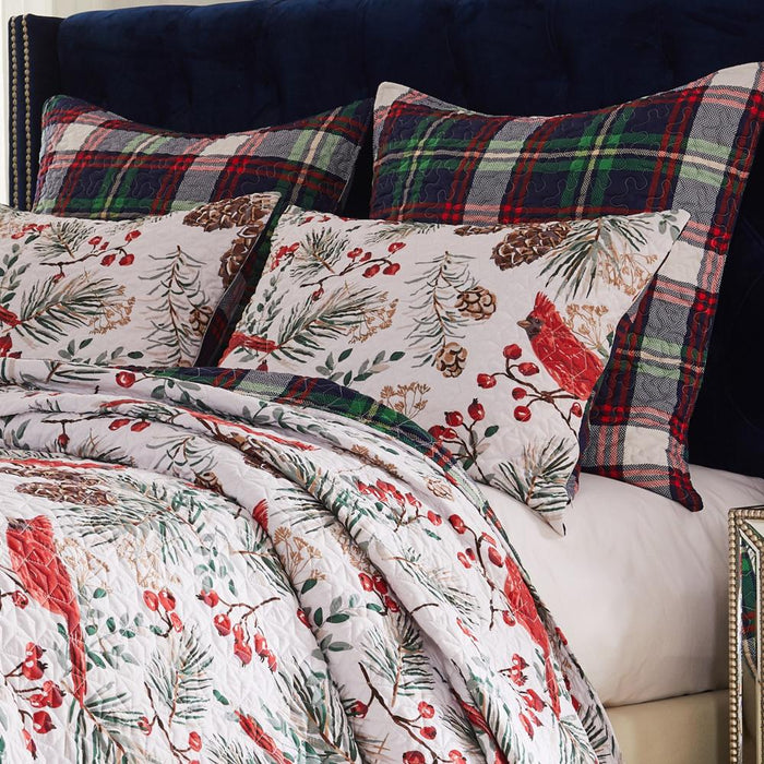 Greenland Home Fashions Cardinal Plaid Luxurious Super Soft Pillow Sham Red
