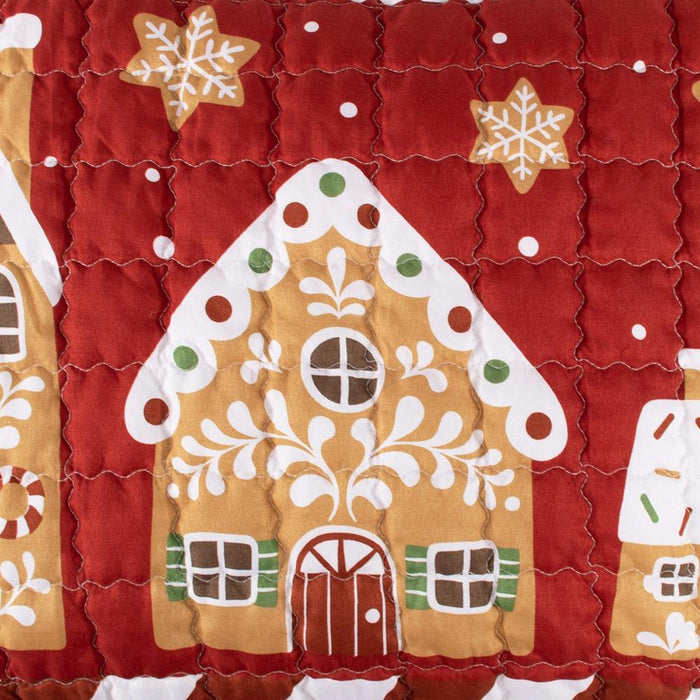 Greenland Home Fashions Gingerbread Lane Luxurious Super Soft Pillow Sham Red