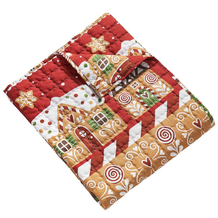 Greenland Home Fashions Gingerbread Lane Luxurious Super Soft Plush Throw Blanket 50" x 60" Red