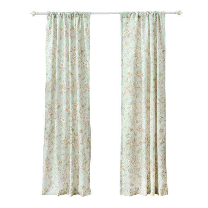 Greenland Home Fashions Olivia Light Filtering Semi Sheer 3" Rod Pocket Window Panel Pair 42" x 84" Mint