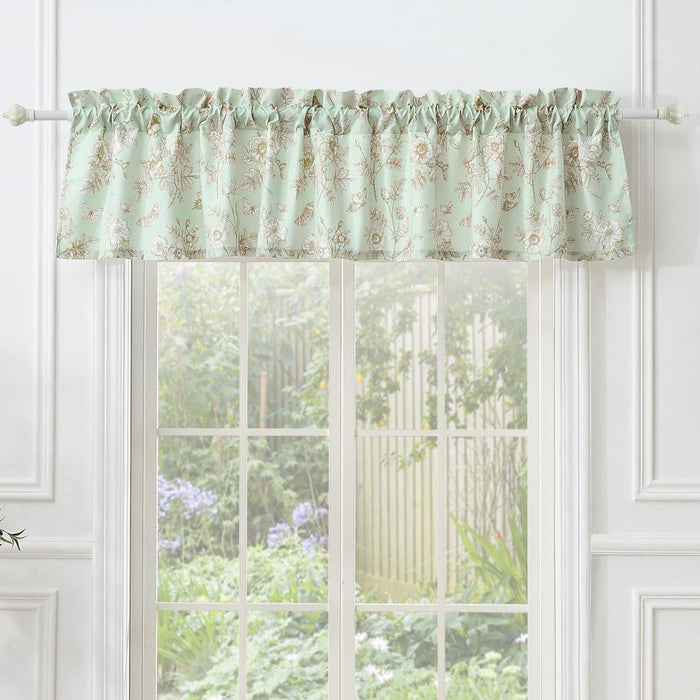 Greenland Home Fashions Olivia Light Filtering Semi Sheer 3" Rod Pocket Window Valance 84" x 16" Mint