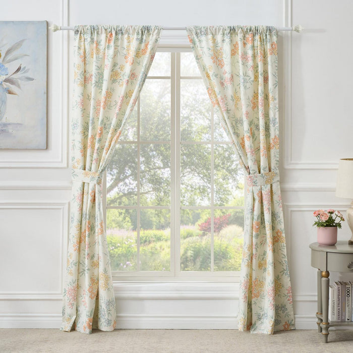 Greenland Home Fashions Chloe Light Filtering Semi Sheer 3" Rod Pocket Window Panel Pair 42" x 84" Pastel