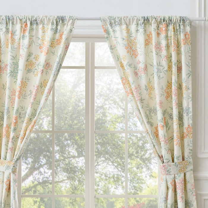 Greenland Home Fashions Chloe Light Filtering Semi Sheer 3" Rod Pocket Window Panel Pair 42" x 84" Pastel