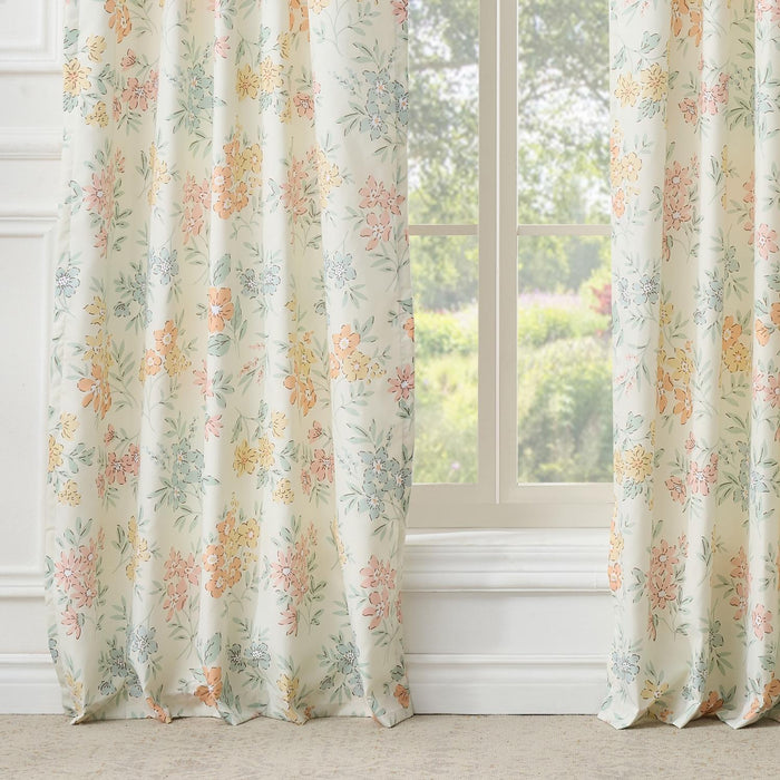Greenland Home Fashions Chloe Light Filtering Semi Sheer 3" Rod Pocket Window Panel Pair 42" x 84" Pastel