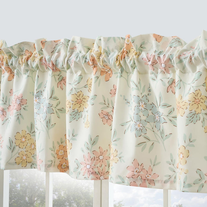 Greenland Home Fashions Chloe Light Filtering Semi Sheer 3" Rod Pocket Window Valance 84" x 16" Pastel