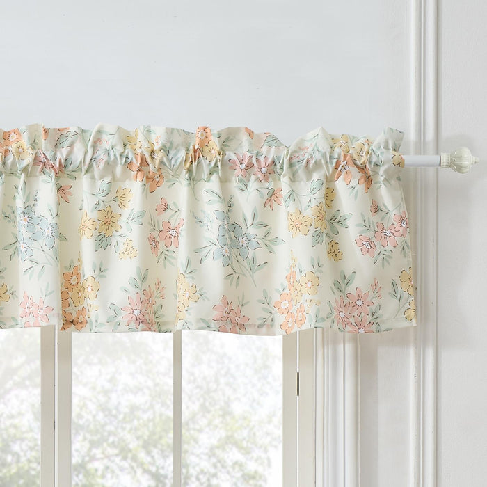 Greenland Home Fashions Chloe Light Filtering Semi Sheer 3" Rod Pocket Window Valance 84" x 16" Pastel