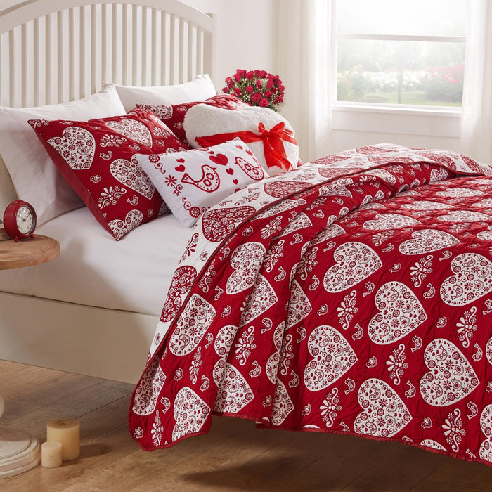 Greenland Home Fashions Lovebirds High Quality Coverlet Set