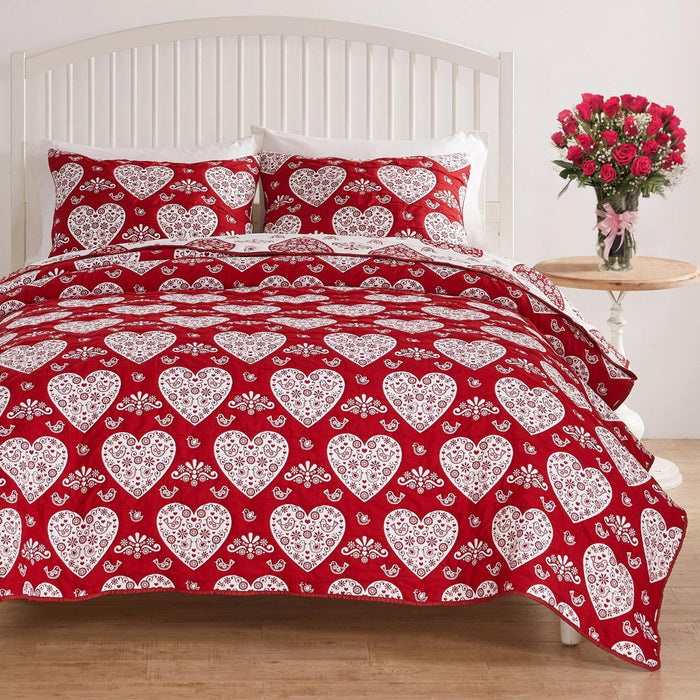 Greenland Home Fashions Lovebirds High Quality Coverlet Set