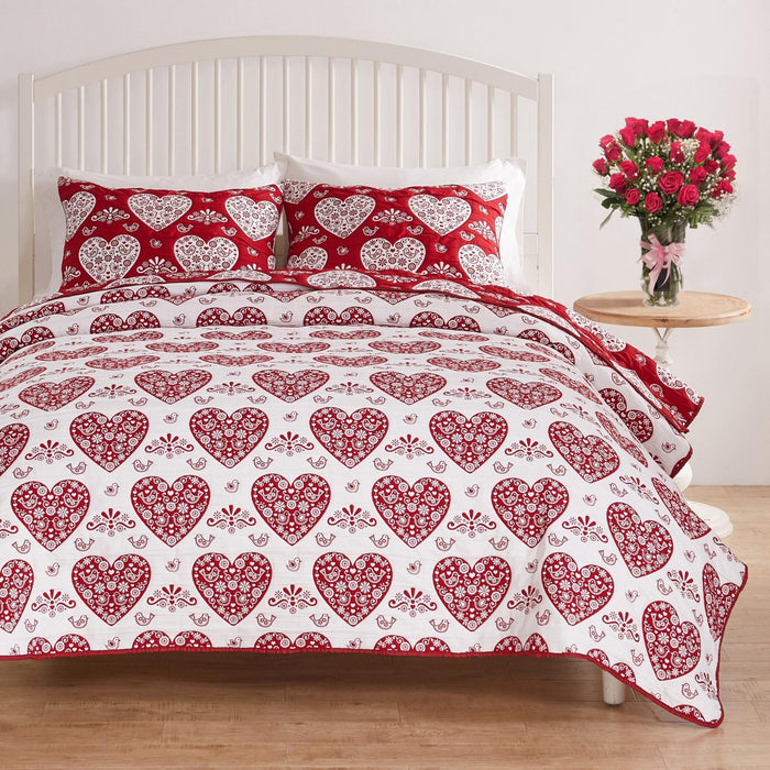 Greenland Home Fashions Lovebirds High Quality Coverlet Set