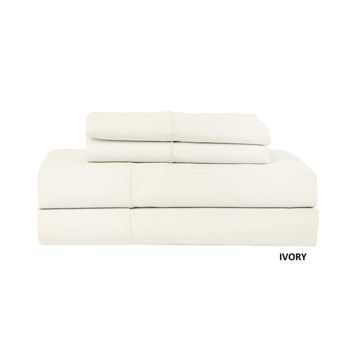 Hotel Concepts 500 Thread Count Sateen Sheet - 4 Piece Set - Ivory