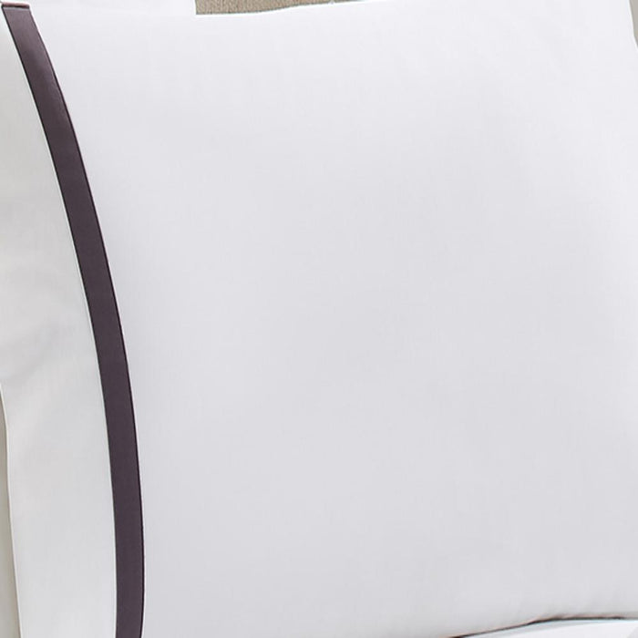 Hotel Concepts 500 Thread Count Deep Pocket Tonal Cotton Sateen Sheet - 4 Piece Set - White/Purple