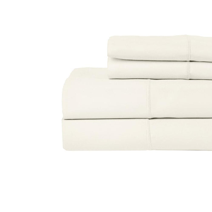 Hotel Concepts 500 Thread Count Sateen Sheet - 4 Piece Set - Ivory