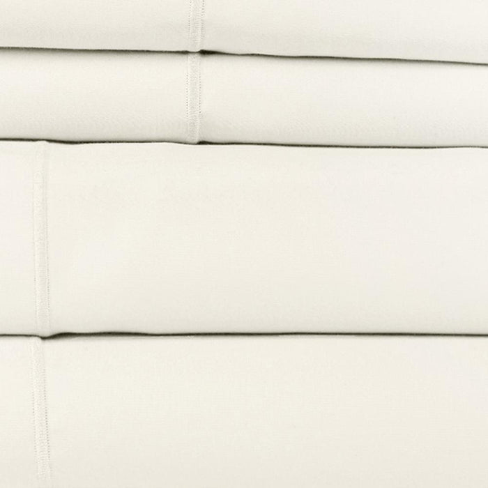 Hotel Concepts 500 Thread Count Sateen Sheet - 4 Piece Set - Ivory