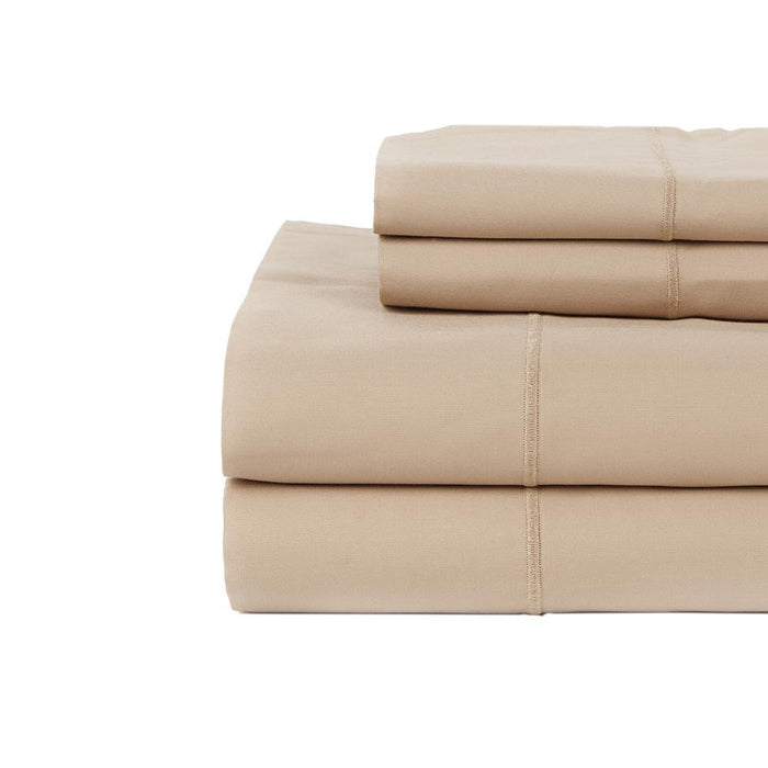 Hotel Concepts 500 Thread Count Sateen Sheet - 4 Piece Set - Taupe