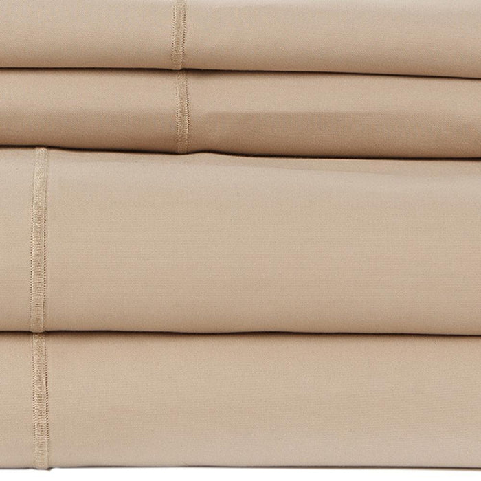 Hotel Concepts 500 Thread Count Sateen Sheet - 4 Piece Set - Taupe
