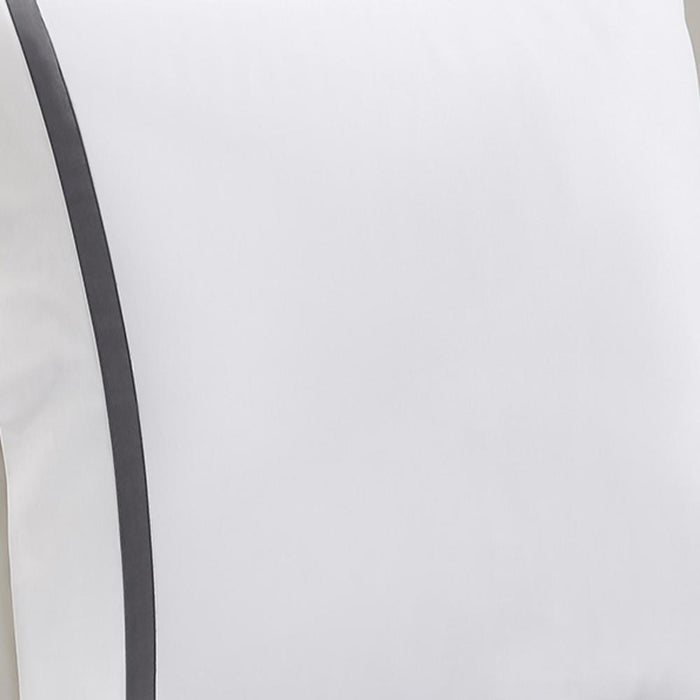 Hotel Concepts 500 Thread Count Deep Pocket Tonal Cotton Sateen Sheet - 4 Piece Set - White/Gray