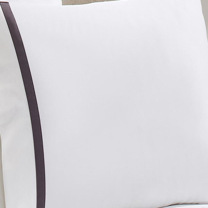 Hotel Concepts 500 Thread Count Deep Pocket Tonal Cotton Sateen Sheet - 4 Piece Set - White/Purple
