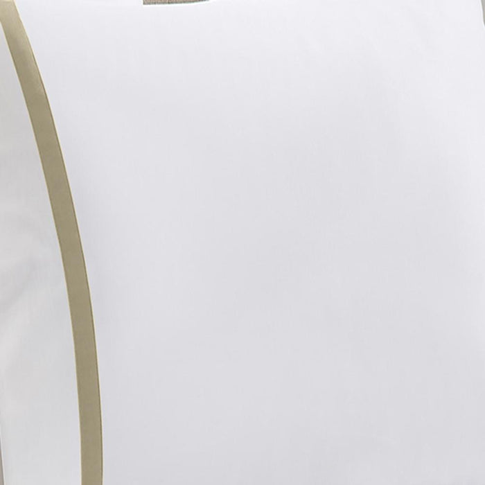 Hotel Concepts 500 Thread Count Deep Pocket Tonal Cotton Sateen Sheet - 4 Piece Set - White/Tan