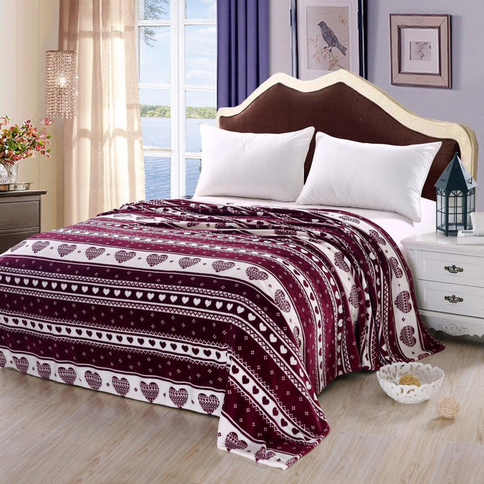 Heartfelt Valentine Micro Plush Blanket Burgundy - Queen 86 x 86