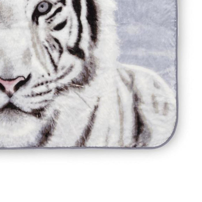 Shavel Hi Pile High Quality Luxurious And Incredibly Soft Warm Snuggly Throw Jumbo 60x80" - White Tiger