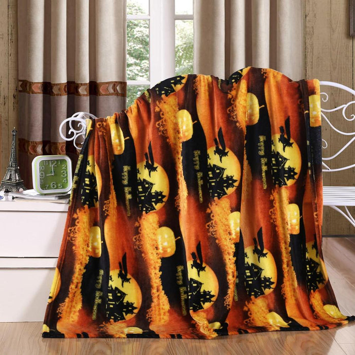 Plazatex MicroPlush Halloween Printed Holiday Throw Blanket - 50x60", Multi