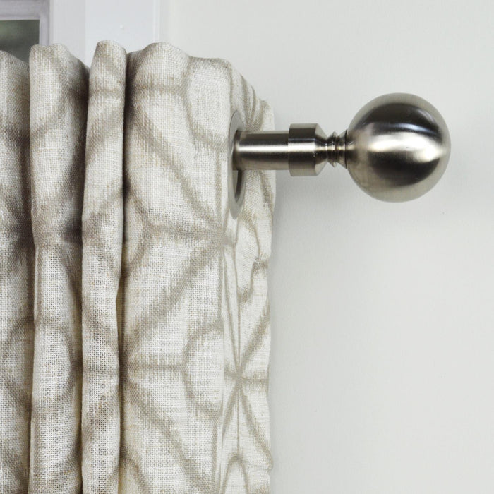 Versailles Imperial Ball Double Steel Heavy Duty Curtain Rod Set for Windows Brushed Nickel
