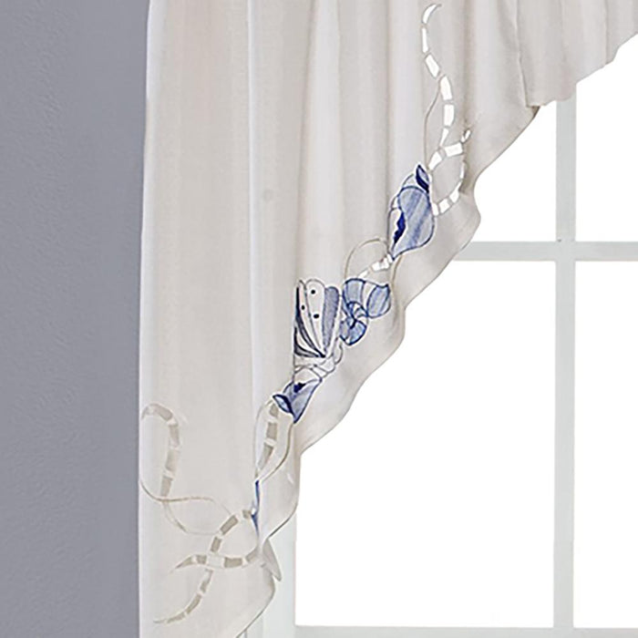 Saturday Knight Ltd Seabreeze Linen Textured Window Swag - 57x36"