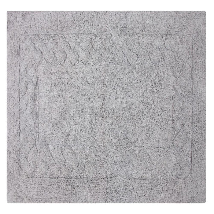 Knightsbridge Chain Bath Rug Cotton Non Skid Back - Silver