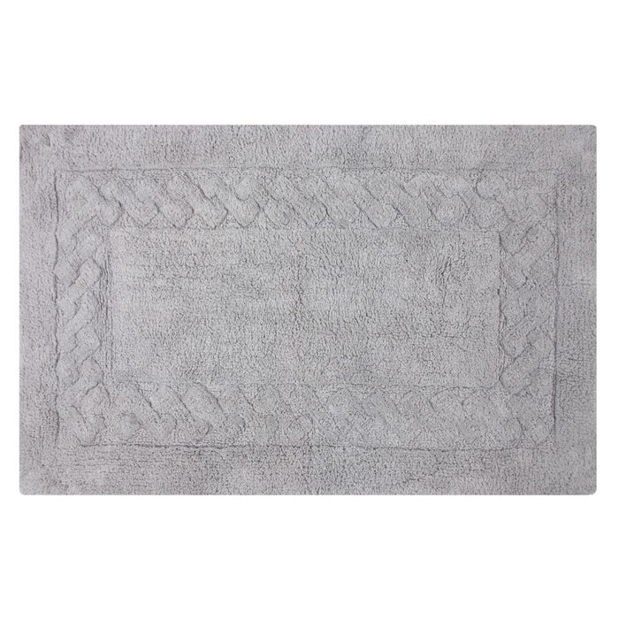 Knightsbridge Chain Bath Rug Cotton Non Skid Back - Silver