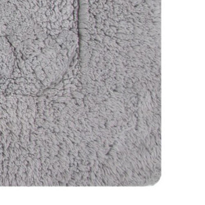 Knightsbridge Chain Bath Rug Cotton Non Skid Back - Silver