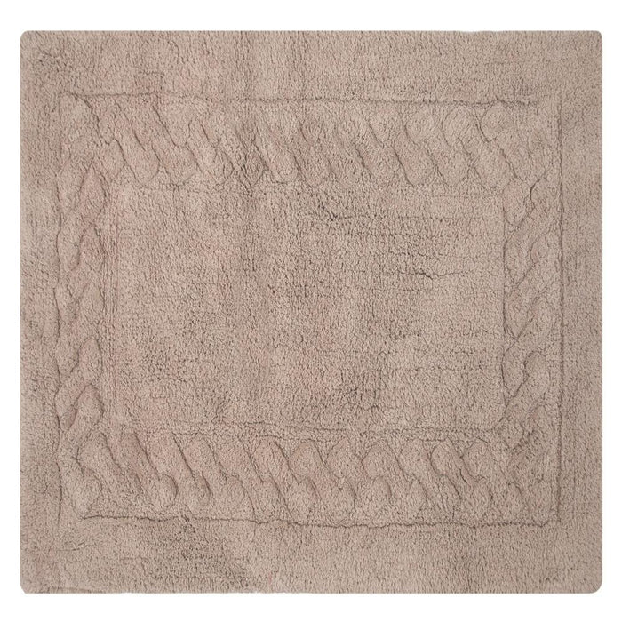 Knightsbridge Chain Bath Rug Cotton Non Skid Back - Stone