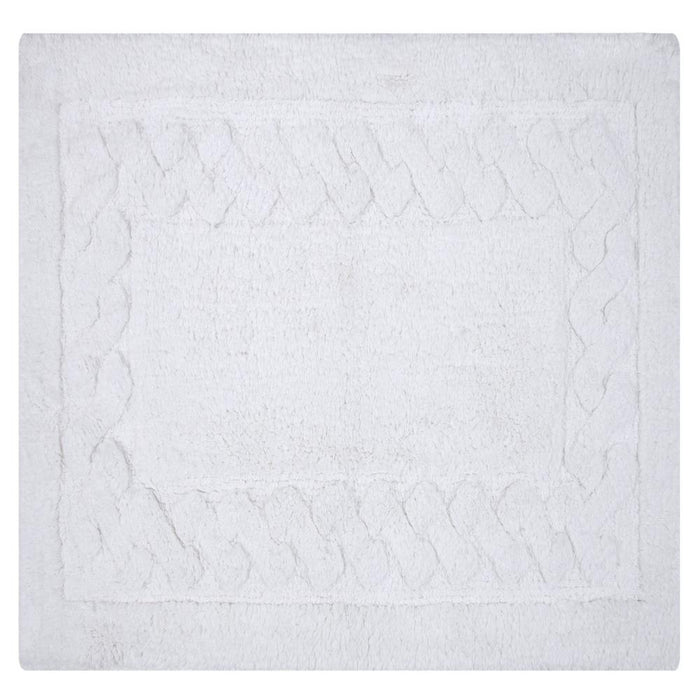 Knightsbridge Chain Bath Rug Cotton Non Skid Back - White