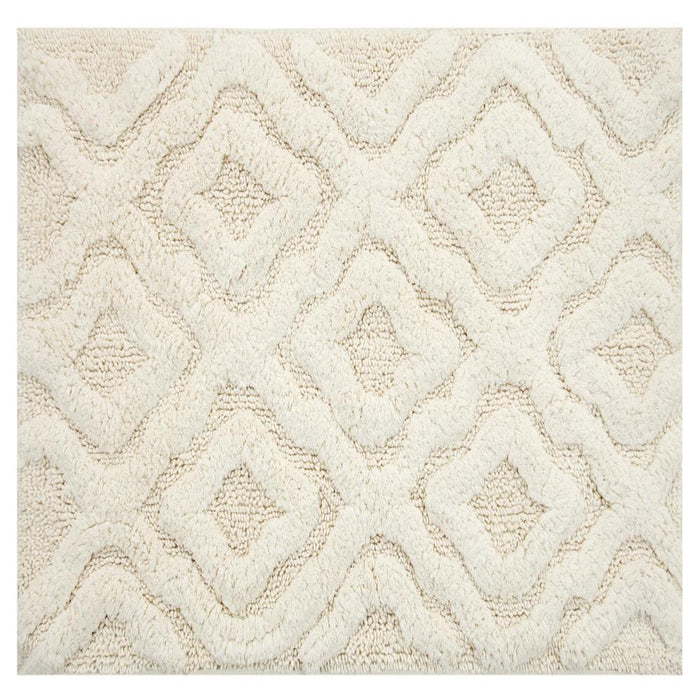 Knightsbridge Link Bath Rug Cotton Non Skid Back - Ivory
