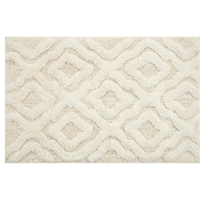 Knightsbridge Link Bath Rug Cotton Non Skid Back - Ivory