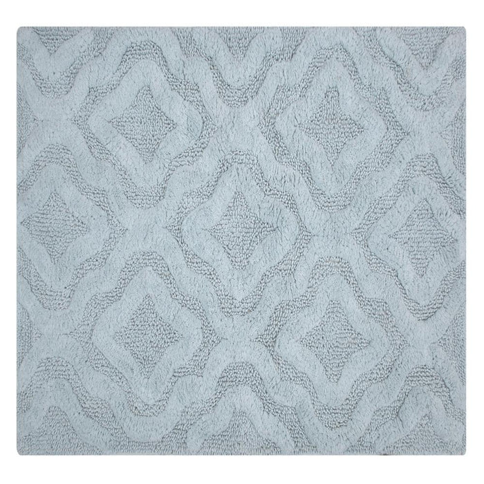 Knightsbridge Link Bath Rug Cotton Non Skid Back - Light Blue