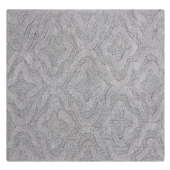Knightsbridge Link Bath Rug Cotton Non Skid Back - Silver