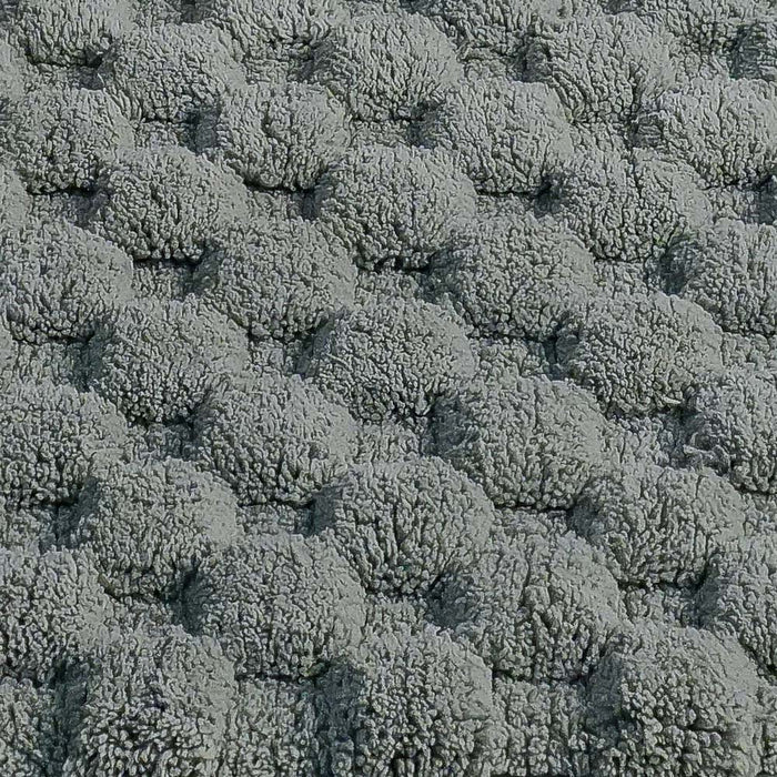 Knightsbridge Luxurious Block Pattern High Quality Year Round Cotton With Non-Skid Back Bath Rug Sage