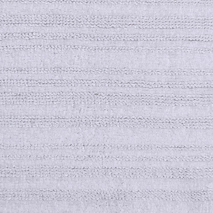 Knightsbridge Luscious Textured Striped All Season Soft Plush Cotton Reversible & Soft Bath Rug White