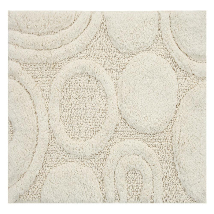 Knightsbridge Orbit Bath Rug Cotton Non Skid Back - Ivory