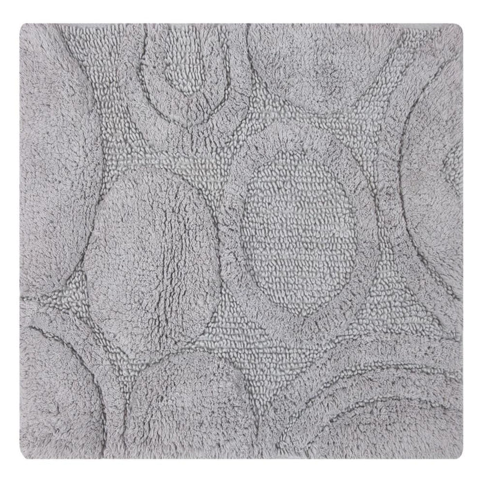 Knightsbridge Orbit Bath Rug Cotton Non Skid Back - Silver