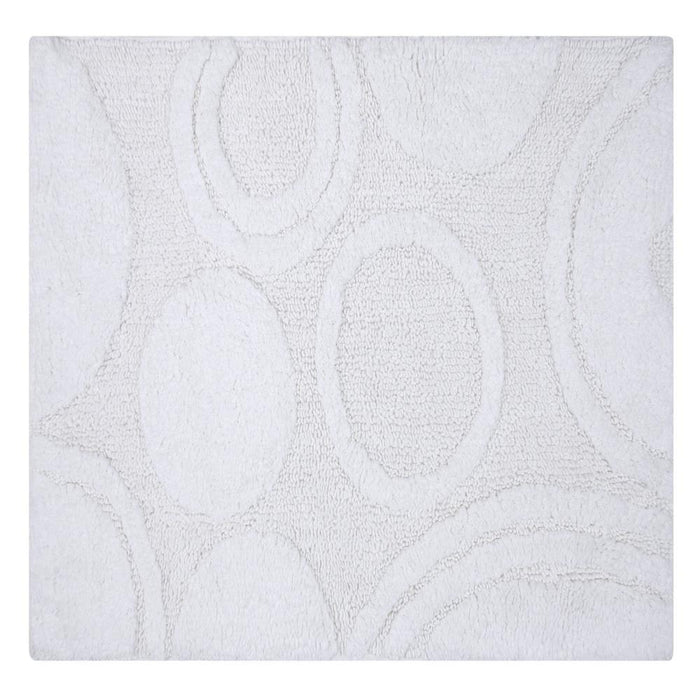 Knightsbridge Orbit Bath Rug Cotton Non Skid Back - White