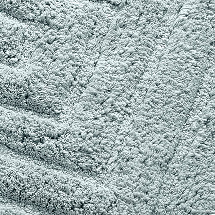 Knightsbridge Stylish And Comfortable All Season Traditional Racetrack Design Cotton Bath Rug Light Blue