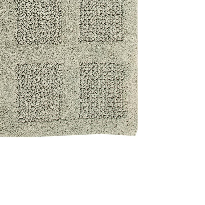 Square Honeycomb 100% Cotton Reversible Bath Rug Sage by Knightsbridge