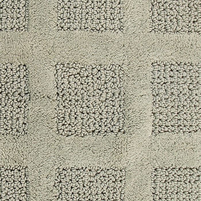 Square Honeycomb 100% Cotton Reversible Bath Rug Sage by Knightsbridge